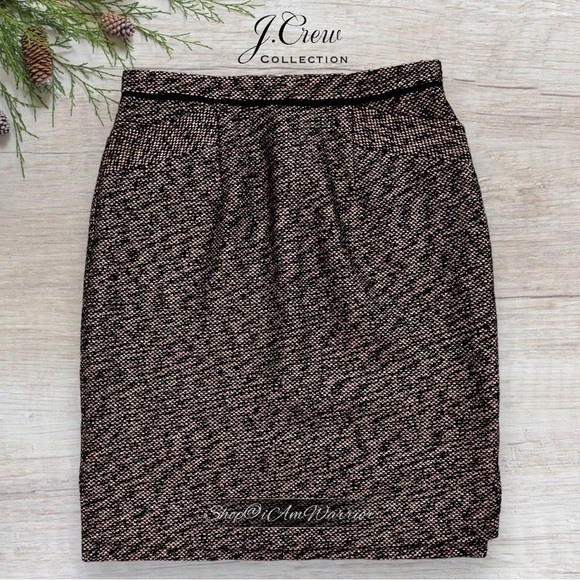 J.Crew Collection shimmer rosegold tweed pencil skirt *shop@iamwarrior - Picture 3 of 10